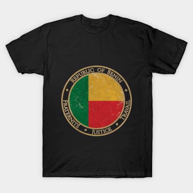 Vintage Republic of Benin Africa African Flag T-Shirt by DragonXX